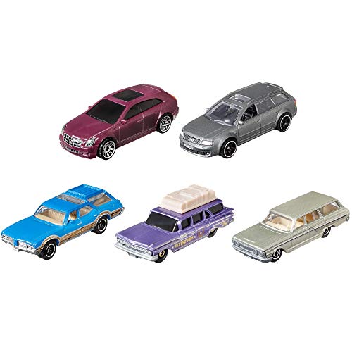 Mattel - C1817 Matchbox Pack de 5 vehículos del desierto, coches de juguete modelos surtidos