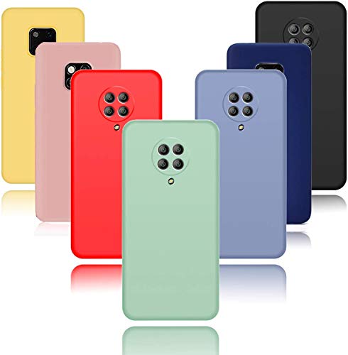 Meeter Funda para Xiaomi Poco X3 NFC, 7 x Unidades Carcasas Ultra Fina Silicona TPU de Alta Resistencia y Flexibilidad Caso Colores (Negro+Rojo+Azul Oscuro+Rosa+Lavanda+Amarillo+Verde)