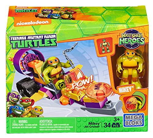 Mega Bloks DMW42 - Figura de Juguete Teenage Mutant Ninja Turtles Half-Shell Heroes Mikey's Jet Cruiser