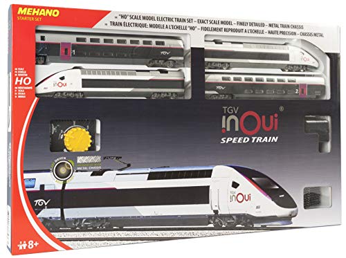 Mehano- Coffret de Train électrique TGV Inoui Set, Color Blanc, Gris, Violet, Noir, 607 x 370 x 54 CM (T871)