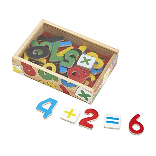 Melissa & Doug - Juego de números magnéticos de madera, 37 piezas (10449) , color/modelo surtido
