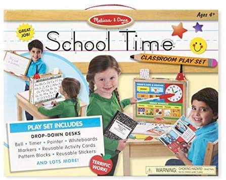 Melissa & Doug - School Time Juego de aula escolar de juguete - Haz de profesor o de alumno