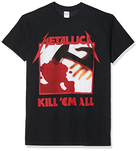 Metallica Kill 'em All Tracks_Men_bl_TS: M Camiseta, Negro (Black Black), Medium para Hombre