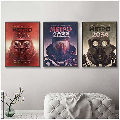 Metro Posters 2033 2034 2035 Juego Lienzo Impresiones Arte de la pared Imagen HD para la decoración de la sala Decoración del hogar -50x70cm3pcs Sin marco