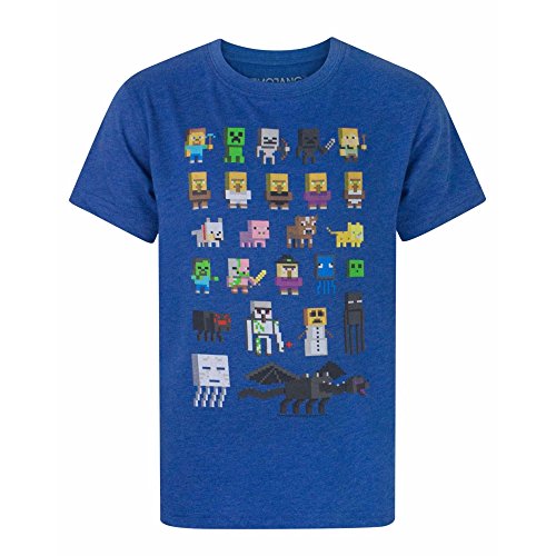 Minecraft Sprites Boy – Camiseta de Manga Corta para Mujer Azul Azul 7-8 Años