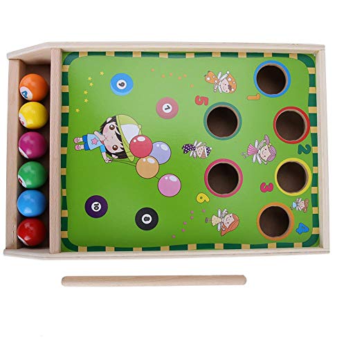 Mini juguete de billar, billar de madera para niños Juego de mesa de billar de mesa de billar Juego de interacción entre padres e hijos