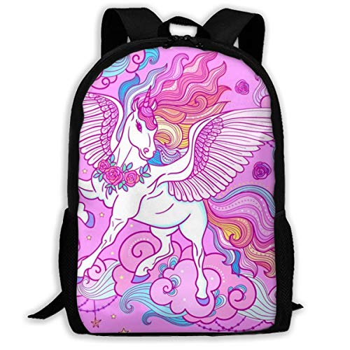 Mochilas de viaje con diseño de unicornio con una melena larga, bonitas mochilas para laptop, mochilas de hombro, para hombres y mujeres