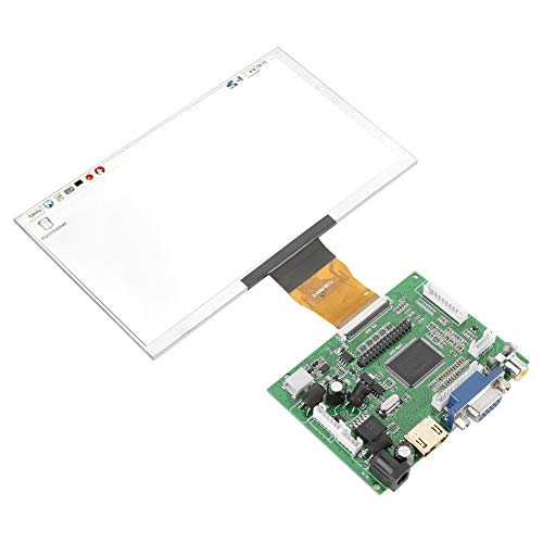 Módulo de Pantalla TFT LCD de 7 Pulgadas 1024x600 Kit de Pantalla de Monitor VGA HDMI con Control Remoto Cable USB Placa de Controlador para Raspberry Pi 3/2 NO Función Táctil