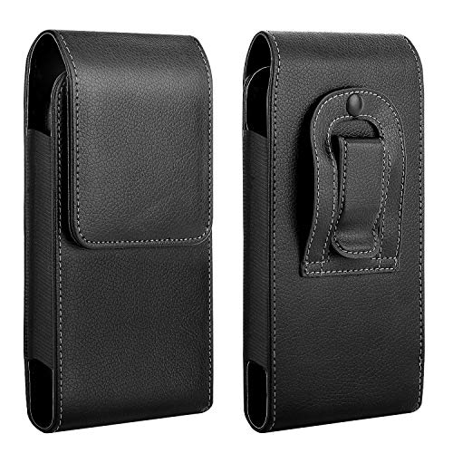 MoKo Bolsa de Cinturó para Teléfono Celular, Cubierta de PU Cuero con Clip a Prueba de Los Golpes Compatible con iPhone 12 Mini/12/12 Pro /11 Pro/ 11/11 Pro MAX/XS/XS MAX/XR - Negro
