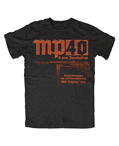 MP40 Premium Black T Shirt Landser Deutsches Reich Ruhm Ehre WW2 Soldaten T-Shirt Mens Fashion Tops Clothing