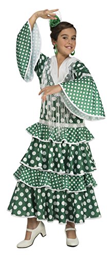 My Other Me Me-203852 Disfraz de flamenca giralda para niña, color verde, 7-9 años (Viving Costumes 203852)