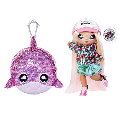Na! Na! Na! Surprise 2-In-1 Fashion and Sparkly Sequined Purse Sparkle Series – Krysta Splash, 7.5" Surfer Doll, Color (L.O.L. Surprise 573760)