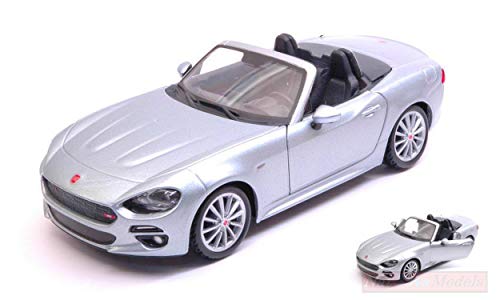 NEW BURAGO BU21083SB FIAT 124 Spider 2016 SILVERBLUE 1:24 MODELLINO Die Cast Model