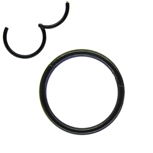NewkeepsR 20G 7mm Anodizado Negro Bisagra Clicker Nariz Aro Anillo Acero 316L Sin Costura Segmento Durmiente Pendientes Piercing