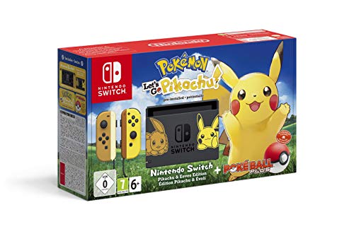 Nintendo Switch Pikachu & Eevee Edition + Pokémon: Let's Go, Pikachu! + Poké Ball Plus, Consola de video