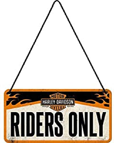 Nostalgic-Art Cartel Colgante Retro Harley-Davidson – Riders Only – Idea de Regalo para Motociclistas, metálico, Diseño Vintage, 10 x 20 cm