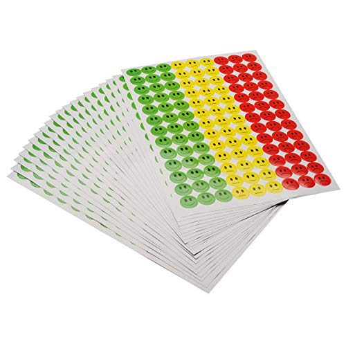 ONUPGO Paquete de 2340 pegatinas de carita feliz, pegatinas de incienso de cara feliz, etiquetas circulares etiquetas redondas de comportamiento circular