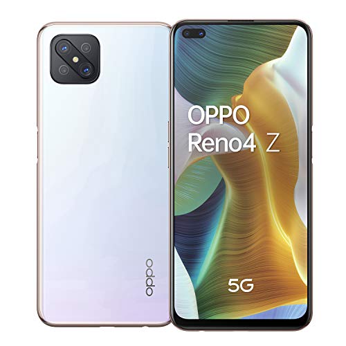OPPO Reno 4Z 5G – Pantalla de 6.57" (120 Hz de pantalla, 8GB/128GB, MTK 800 5G, 4000mAh, Android 10) Blanco