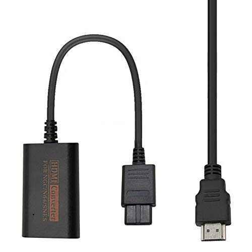OSISTER7 Adaptador HDMI Convertidor, 1080P HD Cable TV Gamecube consola para N64 SNES NGC, No nulo, negro, Tamaño libre