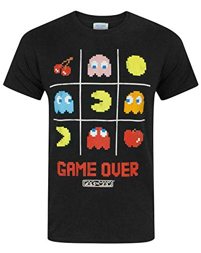 Pac Man Tic TAC Toe Oficial Retro Carácter Camiseta Juego sobre Hombres