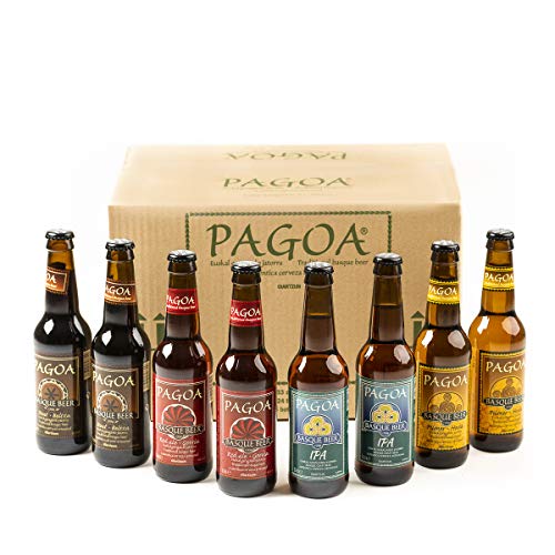 Pagoa - Cerveza Artesana - Pack Degustación 12 Botellas x 33 cl – Incluye las Variedades Pilsner, IPA, Red Ale y Cerveza Negra - Pioneros de la Cerveza Artesanal en España desde 1998