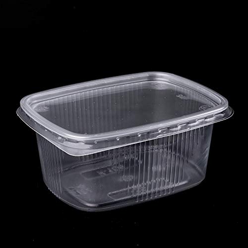 (Paquete de 150) Envases de ensalada de 250 ml Comida rápida para llevar Caja desechable tapas de plástico Almacenamiento