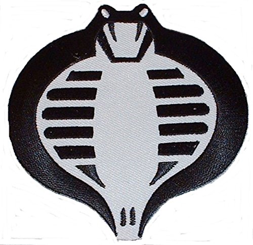 Parche bordado con logotipo de Joe Cobra 24/7 de Main Street en blanco y negro