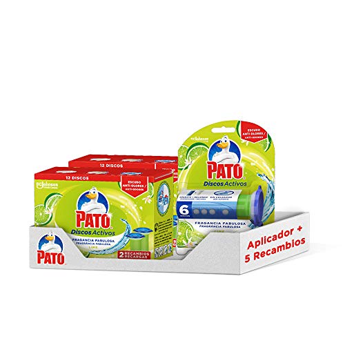 PATO Pack Discos Activos WC Lima, contiene 1 aplicador + 5 recambios 120 g