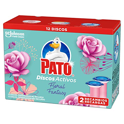 Pato Pato - Discos Activos Wc Recambio Floral Fantasy, 2 Recambios, 12 Discos