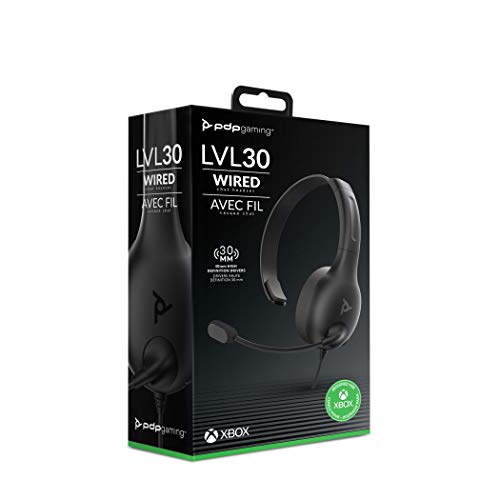 PDP - Auricular Mono Chat Gaming LVL30 Con Cable, Gris (Xbox One)