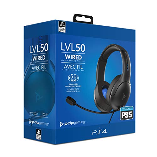 PDP Gaming - Auriculares Con Cable LVL50 Con Licencia Oficial PS4 / PS5 (PlayStation 5)