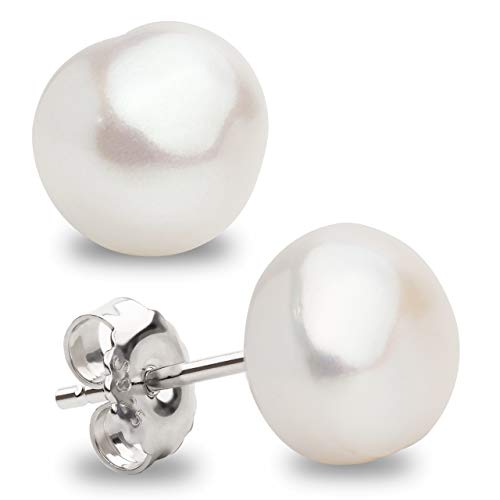 Pendientes de Mujer de Perlas Cultivadas de Agua Dulce Barrocas Blancas SECRET & YOU - Plata de Ley de 925 milésimas - Disponibles en 6 tallas desde 9-10 mm hasta 13-14 mm