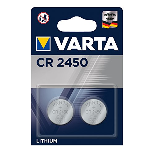Pila de botón de litio de 3 V VARTA Electronics CR2450, pilas de botón en un blíster original de 2 unidades