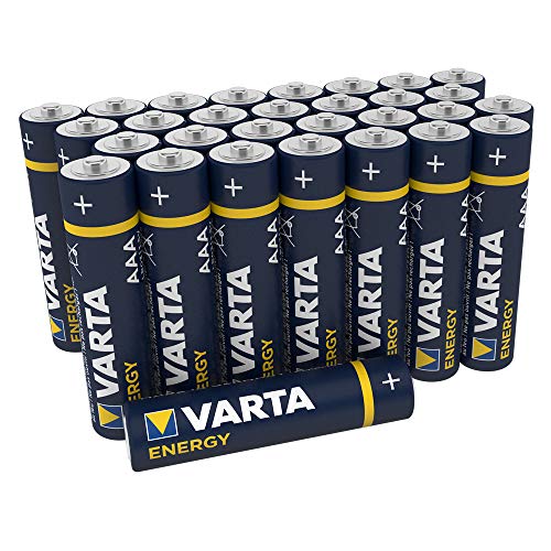 Pila VARTA Energy AAA Micro LR03 (paquete de 30 unidades), pila alcalina – "Made in Germany" – ideal para radios y relojes de pared