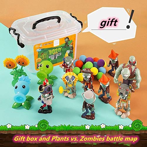 Plants Vs Zombies Figura de acción Caja de almacenamiento de juguetes Pea Shooter Giant Zombie Catapult Figura de vinilo suave para niños Figura Zombie Plant Dolls