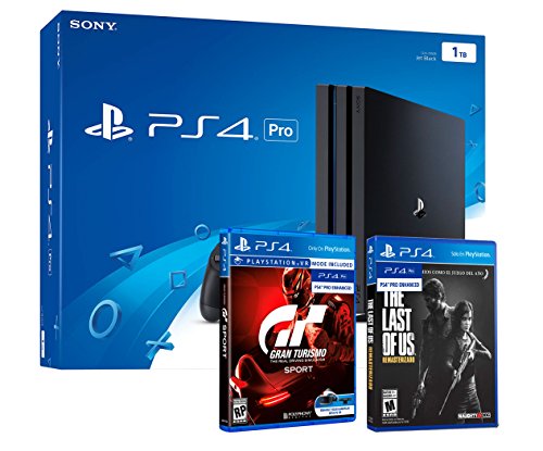 PS4 PRO 1TB Playstation 4 - PACK 2 Juegos 4K - Gran Turismo Sport "GT Sport" + The Last Of Us: Remastered HD