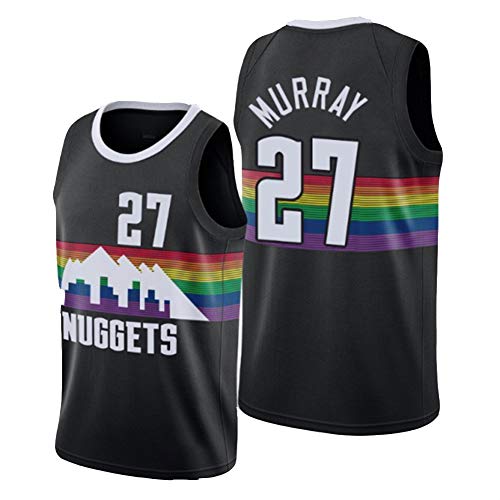 QAZX 27# Murray Nuggets - Camiseta de baloncesto para hombre, camisas de edición de aficionados, malla transpirable de poliéster prensado en caliente (S-XXL)