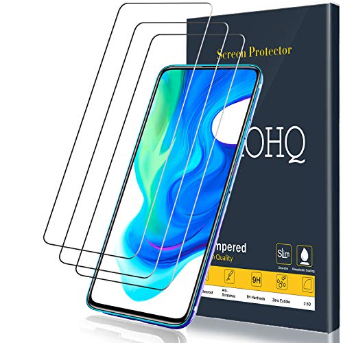 QHOHQ Protector de Pantalla para Xiaomi Poco F2 Pro, [3 Unidades], Cristal Templado Membrana, 9H Dureza - Sin Burbujas - Anti-Huella - Anti-Arañazos
