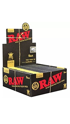 RAW Black King Size Slim Classic-Lote de 50 libritos de 32 Hojas, Papel