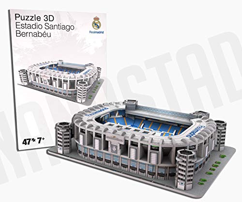REAL MADRID- Nanostad, Puzzle 3D Estadio Santiago Bernabéu Mini (34009), Multicolor (KICK OFF GAMES 1)