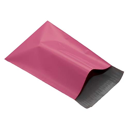REALPACK - Bolsas para envío de plástico tipo sobre, color rosa, 305 x 406 mm (+ 40 mm borde), 100 unidades