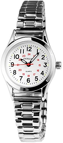 Reloj con correa de metal, analógico, correa de 14 mm de ancho.