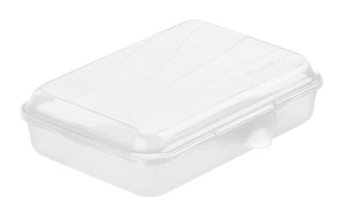 Rotho Fun, caja de almuerzo plana de 0.45l con cierre de clic, Plástico PP sin BPA, transparente, 0.45l 16.0 x 11.0 x 4.0 cm