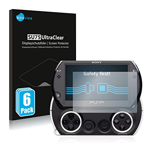 savvies Protector Pantalla Compatible con Sony PSP Go (6 Unidades) Pelicula Ultra Transparente