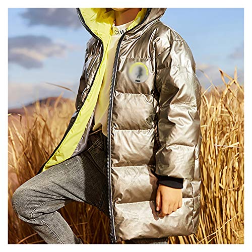 SFF Cálido Niños Pesado Pesado Puffer Down Puffer Chaqueta Abrigo Impermeable Invierno Parkas Longitud Longitud Chaqueta Acolchada Viajar (Color : Gold, tamaño : X-Large)