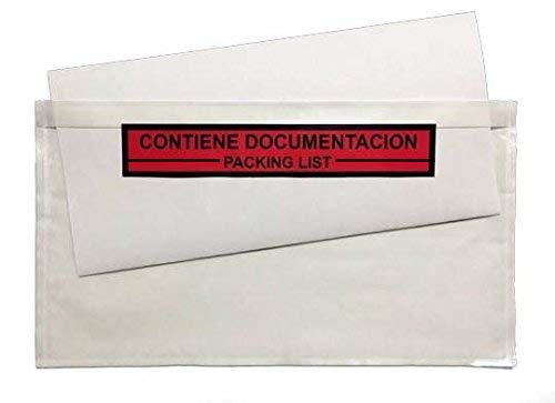 Sobre Contiene Documentación Impreso 235x132mm Transparente Caja de 250 UDS.