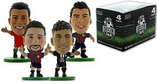 SoccerStarz Mejores Jugadores del Mundo (4X Blister Pack): Ronaldo, Messi, Suárez, Neymar