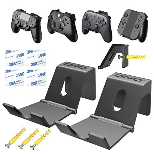 Soporte de Pared para Mando de PS4 / Xbox One/Nintendo Switch, Percha para Auriculares, Ganchos de Pared con diseño Plegable Pare Mandos Juegos, Gamepad, Cables - Conjunto de 2