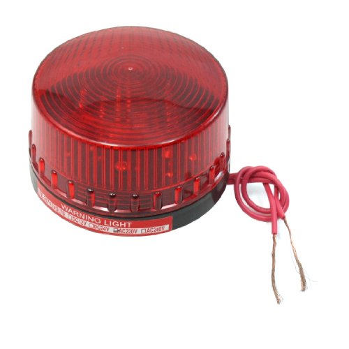 sourcing map Industrial CA 220V Rojo Flash Emergencia Luz estroboscópica Señal de Seguridad Que advierte la lámpara