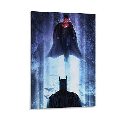 SSKJTC Póster de Batman vs Superman cómic, bodegón de la vida muerta en lienzo para decoración del hogar (60 x 90 cm)